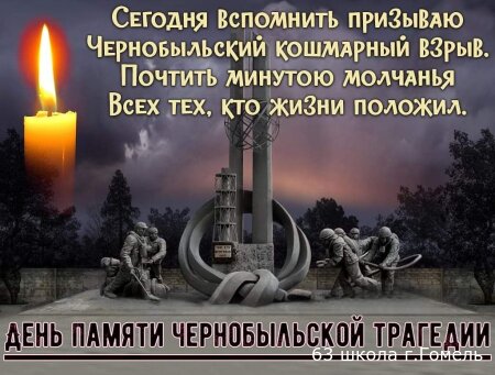 Международный день памяти о чернобыльской катастрофе